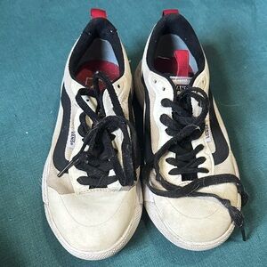 Vans Men's Cream and Black Sneakers